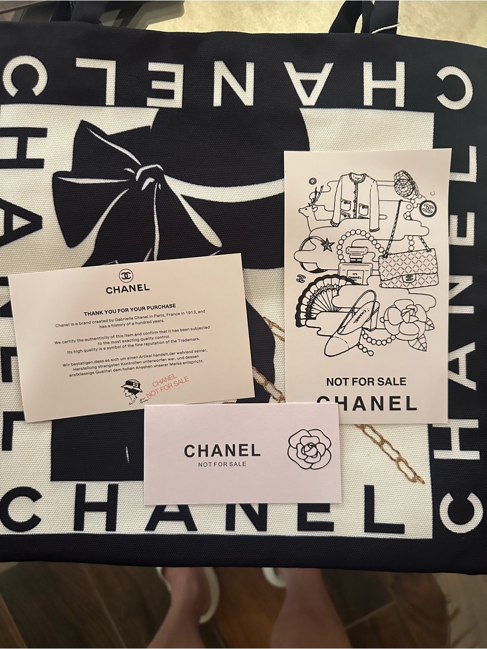 NWT Authentic VIP CHANEL Beaute Mademoiselle Rue De Cambon Lady Canvas Tote Bag - Picture 4 of 7